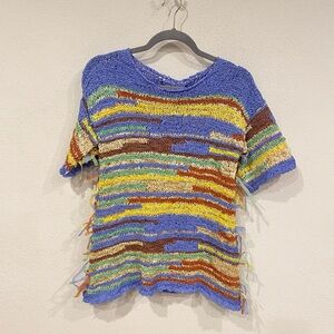 Akep Top Women's Size Small Knit Fringe Boho NWT